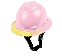 Bullard AboveView Elevate Safety Hardhat a 3 costine, con sottogola a 3 punti, imbottitura in cotone per le sopracciglia, visiera gialla, rosa chiaro