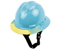 Bullard AboveView Elevate Safety Hardhat a 3 costine, con sottogola a 3 punti, imbottitura per sopracciglia in cotone, visiera gialla, azzurro cielo