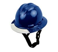 Bullard Cappello rigido di sicurezza AboveView a 3 costine, con sottogola a 3 punti, cuscinetto per sopracciglia in vinile, visiera trasparente, blu Wildcat