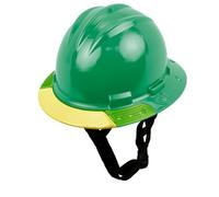 Bullard Cappello rigido di sicurezza AboveView Elevate a 3 costine, con sottogola a 3 punti, cuscinetto per sopracciglia in vinile, visiera gialla, verde Kelly