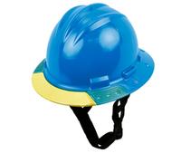 Bullard Cappello rigido di sicurezza AboveView Elevate a 3 costine, con sottogola a 3 punti, cuscinetto per sopracciglia in vinile, visiera gialla, blu Pacifico