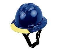 Bullard Cappello rigido di sicurezza AboveView Elevate a 3 costine, con sottogola a 3 punti, cuscinetto per sopracciglia in vinile, visiera gialla, blu Wildcat