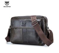 BULLCAPTAIN Borsa a tracolla da uomo in vera pelle Borsa multifunzionale casual di grande capacità Una valigetta da lavoro alla moda
