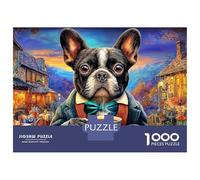 Bulldog 1000 Pezzi Pet Dog Puzzle Classici Impegnativo E Difficile Per Difficoltà Sfida Per Adulti E Bambini Da 14 Anni E Più Decorazione Domestica Regalo Per Amore E Amico 70x50cm/1000pcs