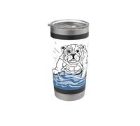 Bulldog, alce, cane, Bicchiere termico in acciaio inox doppia parete