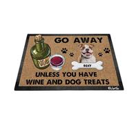 Bulldog Americano - Vai Via Se Non Hai Vino E Dolcetti Per Cani Tappeto Ingresso Casa Confortevole Tappeti D'Ingresso Antiscivolo Tappetino Da Bagno Per Balcone Terrazzo Interno 40X60 Cm