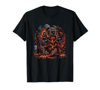 Bulldog ardente Lava Bestia Hellhound Power Maglietta