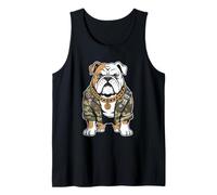 Bulldog Army Street Style Military Streetwear Animali Canotta