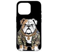 Bulldog Army Street Style Military Streetwear Animali Custodia per iPhone 16 Pro