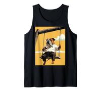 Bulldog Bere caffè Ghiaccio su un'altalena DIGOR Divertente Canotta