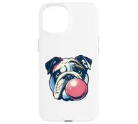 Bulldog Blowing Bubble Gum - Divertente amante delle gomme da masticare vintage Custodia per iPhone 15