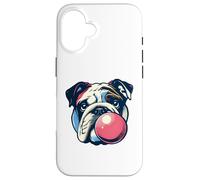 Bulldog Blowing Bubble Gum - Divertente amante delle gomme da masticare vintage Custodia per iPhone 16