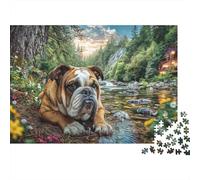 Bulldog by Stream Puzzle Da 1000 Pezzi Perfetto Per Appassionati Di Esperti Sfida Impossibile Scompresso Giocattoli Cute Regalo Per La Famiglia Regalo Per Adulti E Bambini Da 14 Anni E Più 52x38cm/100
