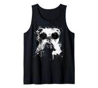 Bulldog Cane Indossare Sfumature Splash Art Grunge Canotta