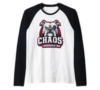 Bulldog Chaos Coordinator - Funny Dog Design Maglia con Maniche Raglan