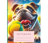 Bulldog Composition Notebook: Cute Dog Graph Paper Journal, 8.5x11 Inch, 100 Pages (5x5 Grid) Playful Bulldog Puppy with Ball Cover - Fun School Notebook for Kids and Teens
