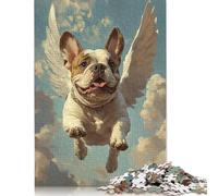 Bulldog con ali d'angelo Un tributo a un amico fedele Puzzle Premium 100% carta riciclata Puzzle per donne e uomini 1000 pezzi (38x26 cm)