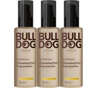 BULLDOG Cura della pelle - Anytime Daily Cleansing Concentrate per uomo, detergente viso 100 ml x 3 confezioni