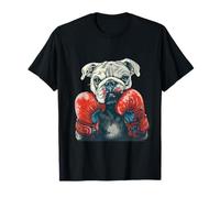 Bulldog da boxe con guantoni da boxe, kickboxing, divertente cane boxer Maglietta