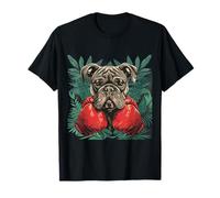 Bulldog da boxe con guantoni da boxe, kickboxing, divertente cane boxer Maglietta