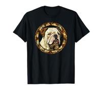 Bulldog Dog Face Design Vintage per la festa del papà Maglietta