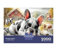 Bulldog francese 1000 Pezzi Gioco Di Puzzle Per Sfide Familiari Divertenti Bulldog francese Resting che Può Essere Incorniciato Per Decorazione E Dato Come Regalo Perfetto 52x38cm/1000pcs
