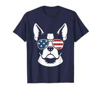 Bulldog francese bandiera americana 4 luglio Maglietta