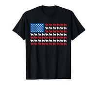 Bulldog francese bandiera americana patriottica 4 luglio amante dei cani Maglietta