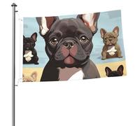 Bulldog francese cane carino bandiera 2 x 3 ft stampa su entrambi i lati bandiera da giardino bandiere di benvenuto per esterni bandiera della casa banner cartelli per interni cortile decorazione per