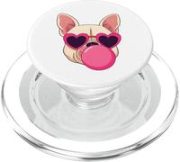 Bulldog francese carino rosa occhiali da sole che soffia bolla divertente PopSockets PopGrip per MagSafe