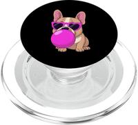 Bulldog francese carino rosa occhiali da sole che soffia bolla divertente PopSockets PopGrip per MagSafe