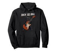 Bulldog Francese Che Suona la Chitarra Rock And Roll Amante dei Cani Felpa con Cappuccio