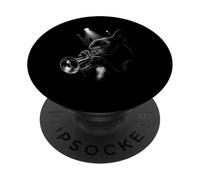 Bulldog francese che suona la tromba musica jazz amante dei cani PopSockets PopGrip Adesivo