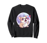 Bulldog Francese Che Ulula alla Luna Amante della Razza di Cani Kawaii Felpa