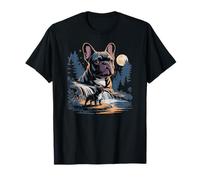 Bulldog Francese Che Ulula alla Luna Meme 90s Animal Graphic Maglietta