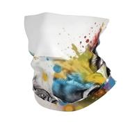 Bulldog francese con sciarpa stampata con vernice arcobaleno, fascia, asciugamano da uomo e donna, maschera sportiva multifunzionale