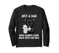 Bulldog francese Dad Milk Joke Festa del papà amante dei cani Maglia a Manica