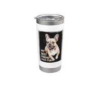 Bulldog francese dicendo che il mio migliore amico ha Bicchiere termico in acciaio inox doppia parete