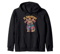 Bulldog Francese El Squatcho Poncho Divertente Bulldog Francese Felpa con Cappuccio