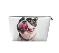 Bulldog francese felice del cane curioso, Borsa per il trucco Borsa per cosmetici Borsa da toilette da viaggio portatile Borsa da toilette