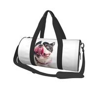 Bulldog francese felice del cane curioso, Borsone da viaggio di grande capacità Borsa rotonda Borsa da viaggio sportiva Borsa da viaggio Borsa da fitness