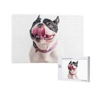 Bulldog francese felice e curioso,Puzzle in legno da 1000 pezzi per famiglie, puzzle per adulti e adolescenti