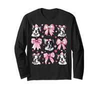Bulldog francese Frenchie Dog Mom Girl Coquette Bow Rosa Maglia a Manica