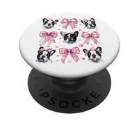 Bulldog francese Frenchie Dog Mom Girl Coquette Bow Rosa PopSockets PopGrip Adesivo
