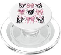 Bulldog francese Frenchie Dog Mom Girl Coquette Bow Rosa PopSockets PopGrip per MagSafe