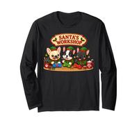 Bulldog Francese Frenchie Santa's Workshop Presenta Il Polo Nord Maglia a Manica