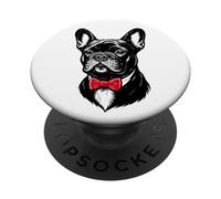 Bulldog francese gentleman Cane divertente con papillon PopSockets PopGrip Adesivo