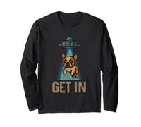Bulldog francese Get In Alien stampato a punto croce stile cane Maglia a Manica