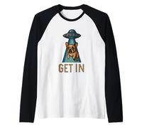 Bulldog francese Get In Alien stampato a punto croce stile cane Maglia con Maniche Raglan