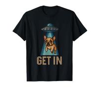 Bulldog francese Get In Alien stampato a punto croce stile cane Maglietta